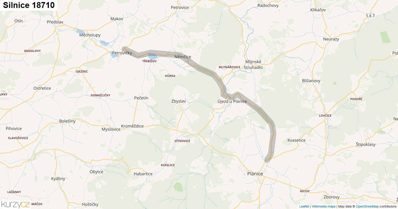 Silnice 18710 - mapa Silnice 18710