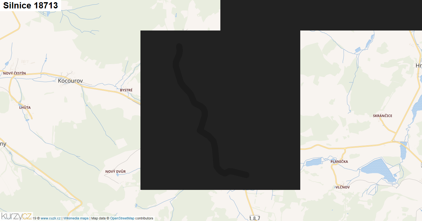 Silnice 18713 - mapa Silnice 18713