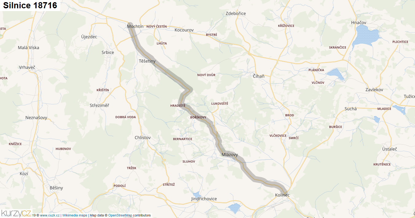 Silnice 18716 - mapa Silnice 18716