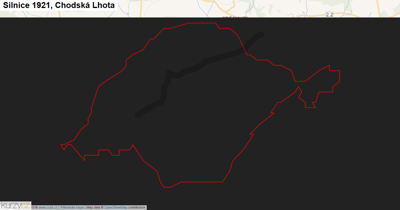 Chodská Lhota, Silnice 1921 - Mapa