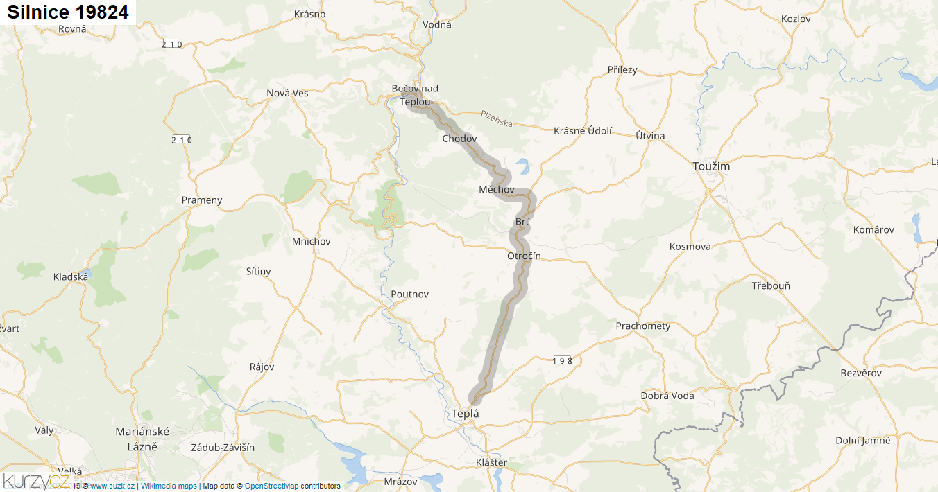 Silnice 19824 - mapa Silnice 19824