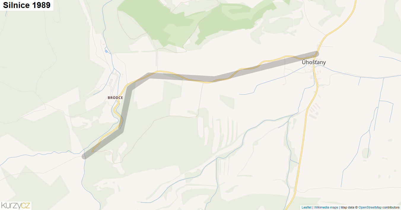 Silnice 1989 - mapa Silnice 1989