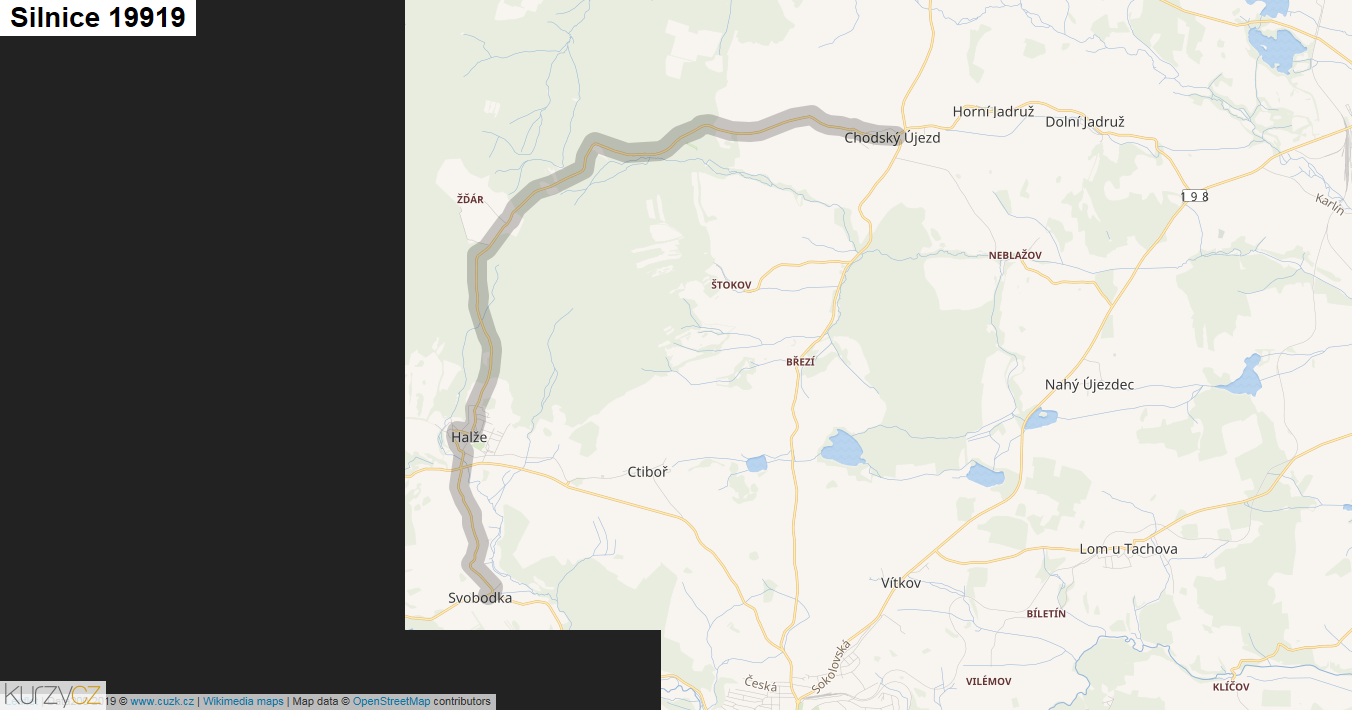 Silnice 19919 - mapa Silnice 19919