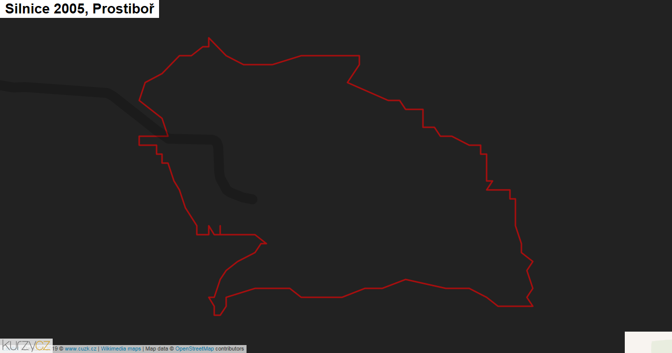 Prostiboř, Silnice 2005 - Mapa
