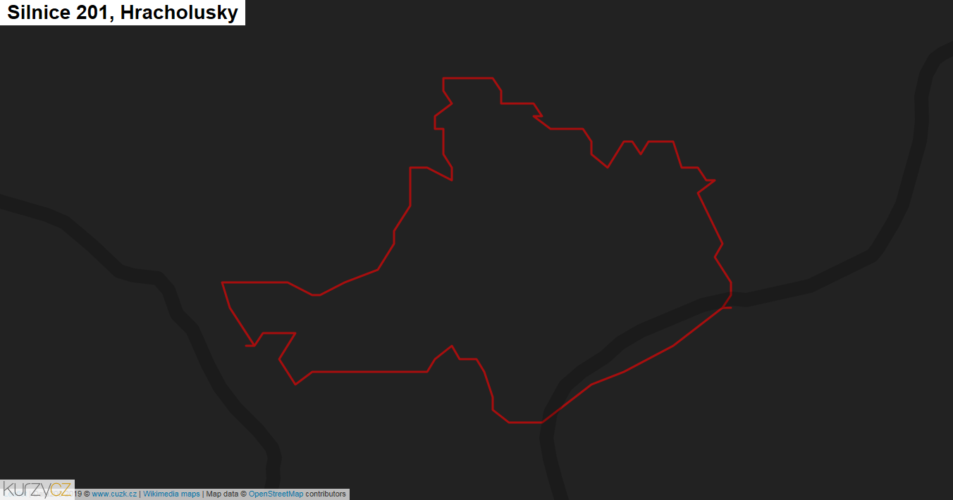 Hracholusky, Silnice 201 - Mapa