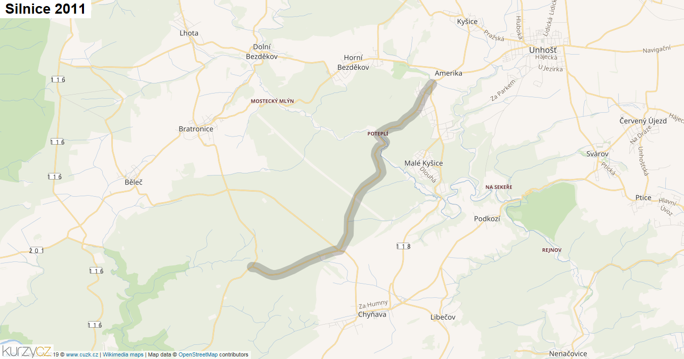Silnice 2011 - mapa Silnice 2011
