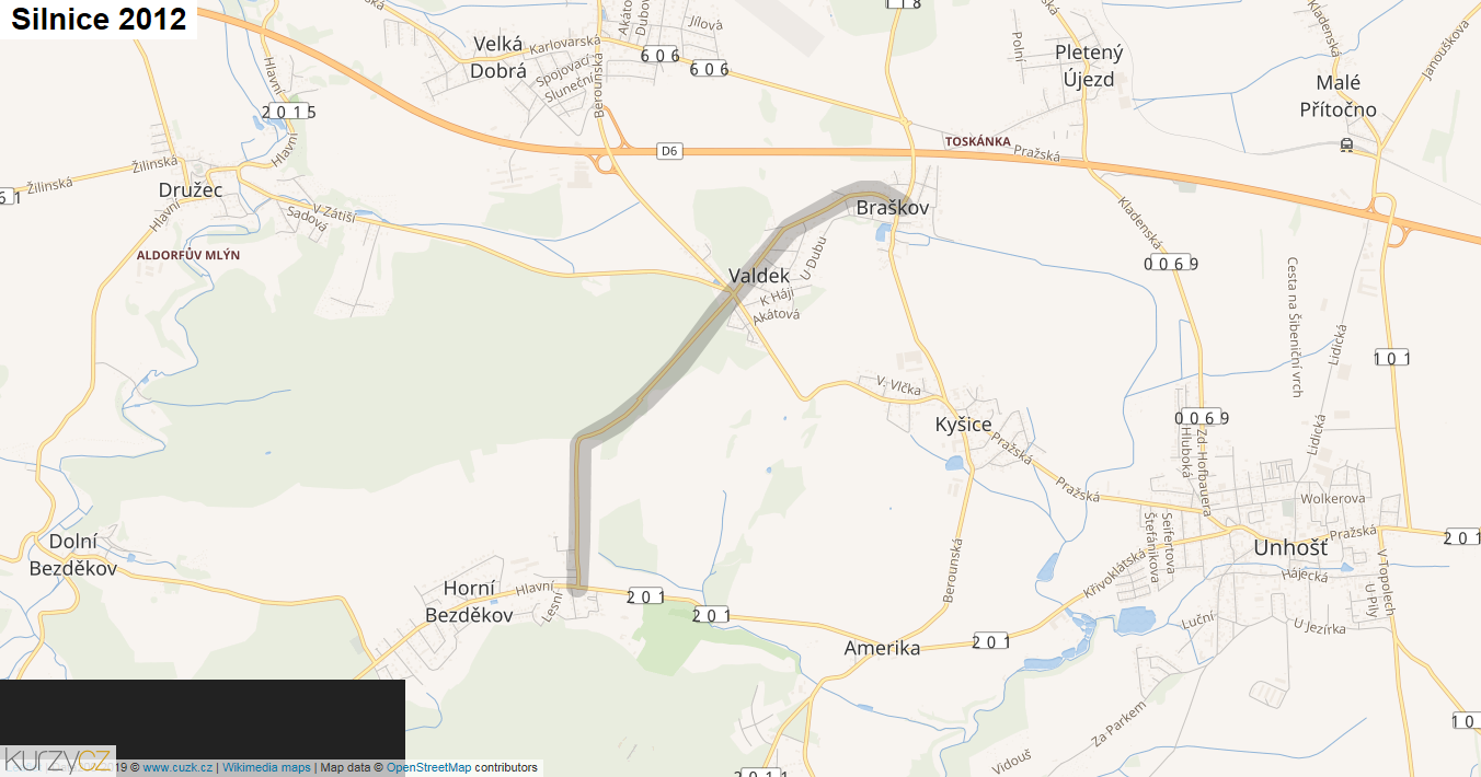 Silnice 2012 - mapa Silnice 2012