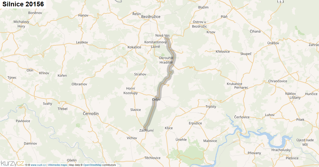Silnice 20156 - mapa Silnice 20156