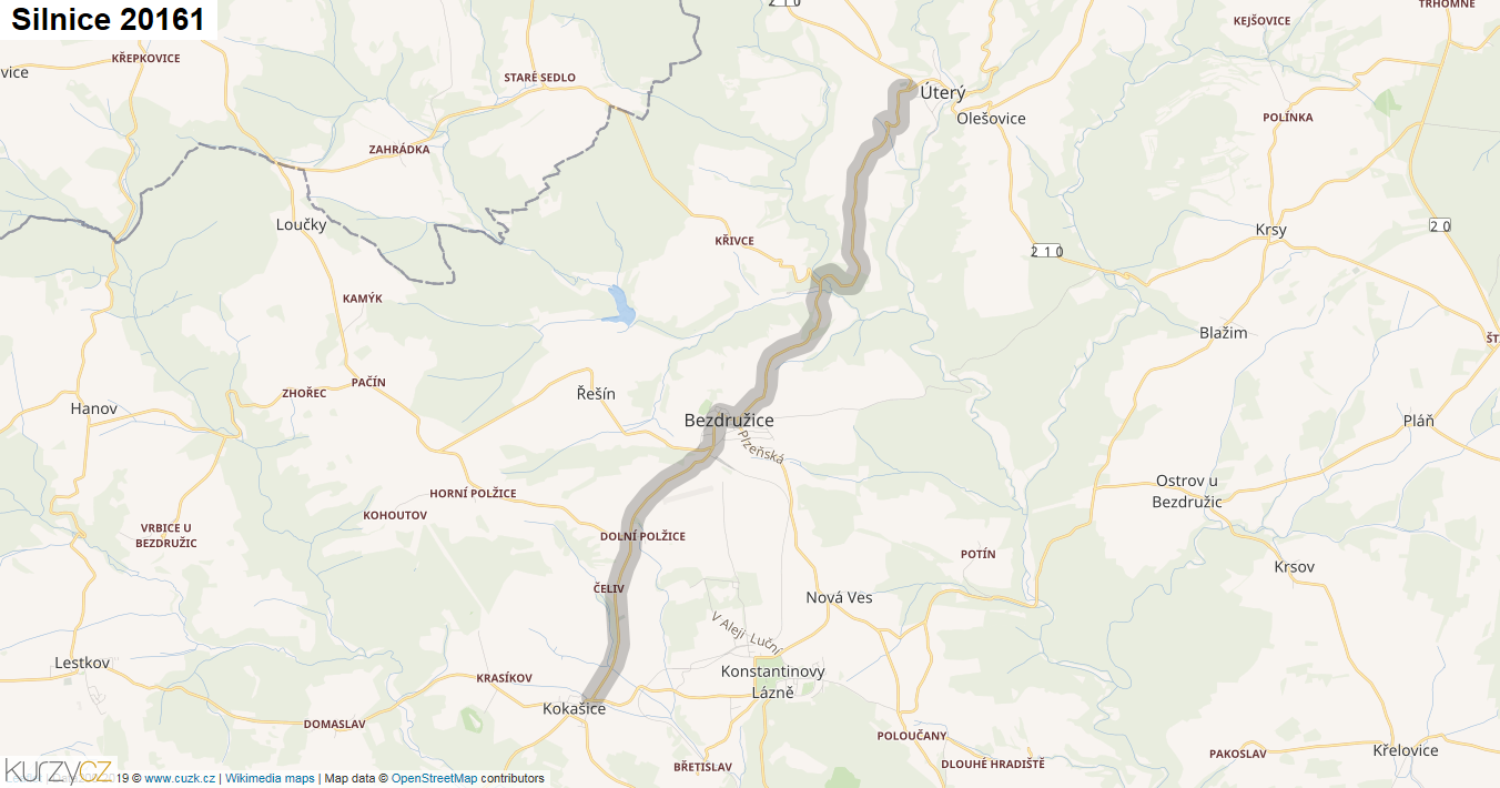 Silnice 20161 - mapa Silnice 20161