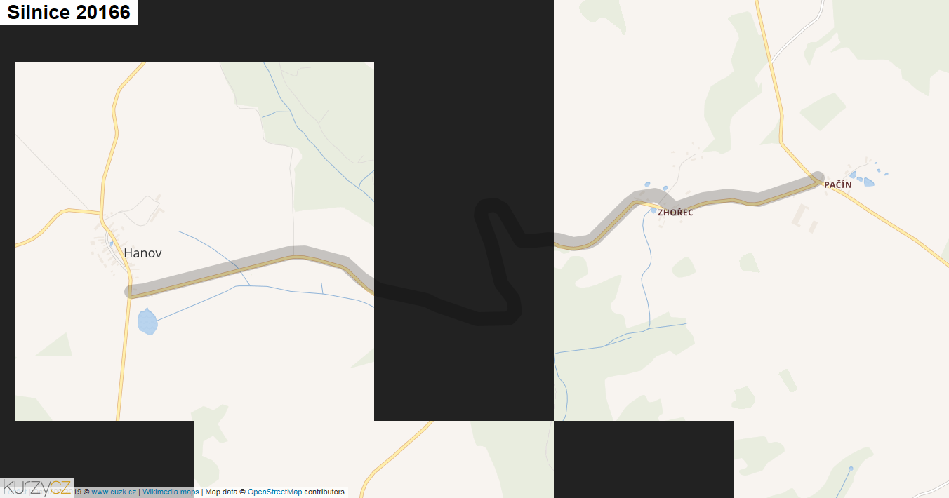 Silnice 20166 - mapa Silnice 20166