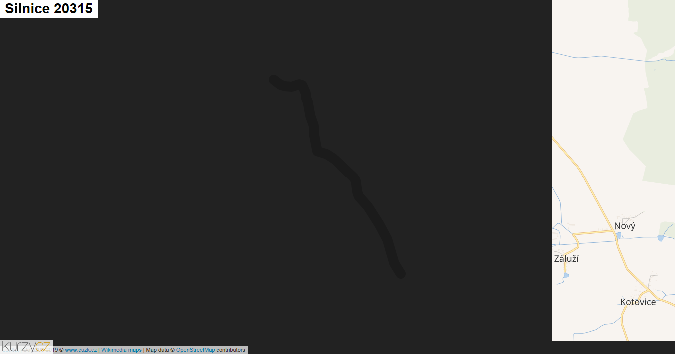 Silnice 20315 - mapa Silnice 20315