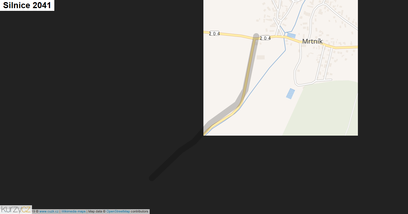 Silnice 2041 - mapa Silnice 2041