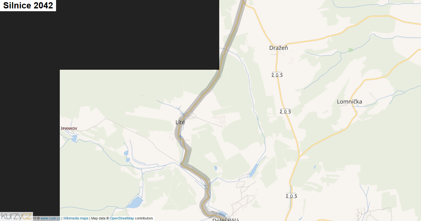 Silnice 2042 - mapa Silnice 2042