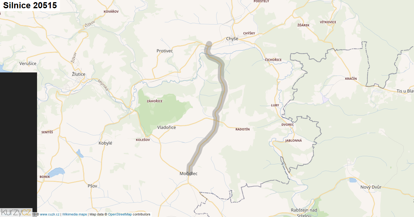 Silnice 20515 - mapa Silnice 20515