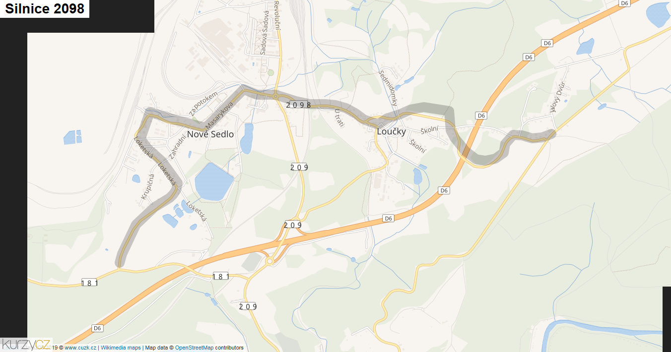 Silnice 2098 - mapa Silnice 2098