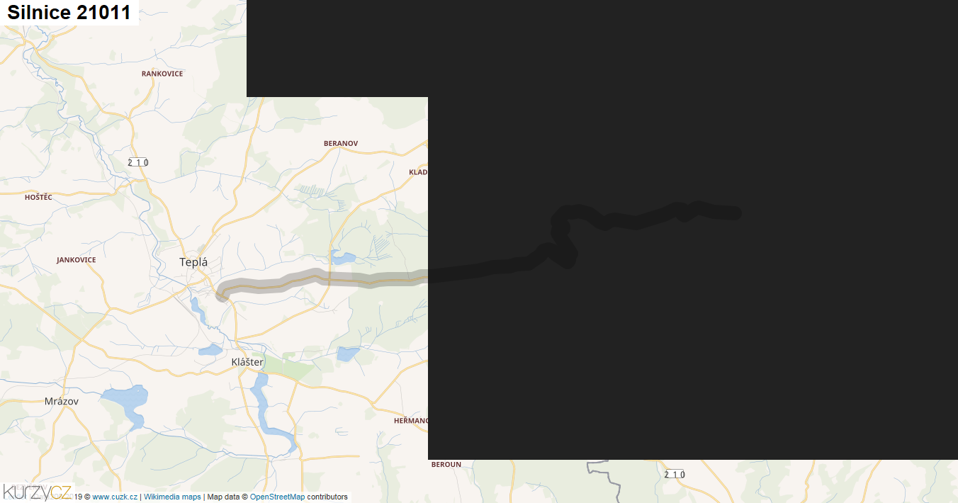 Silnice 21011 - mapa Silnice 21011