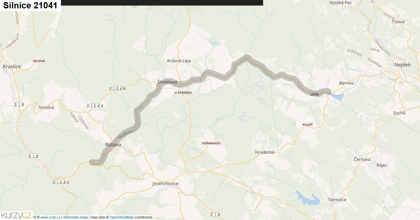 Silnice 21041 - mapa Silnice 21041