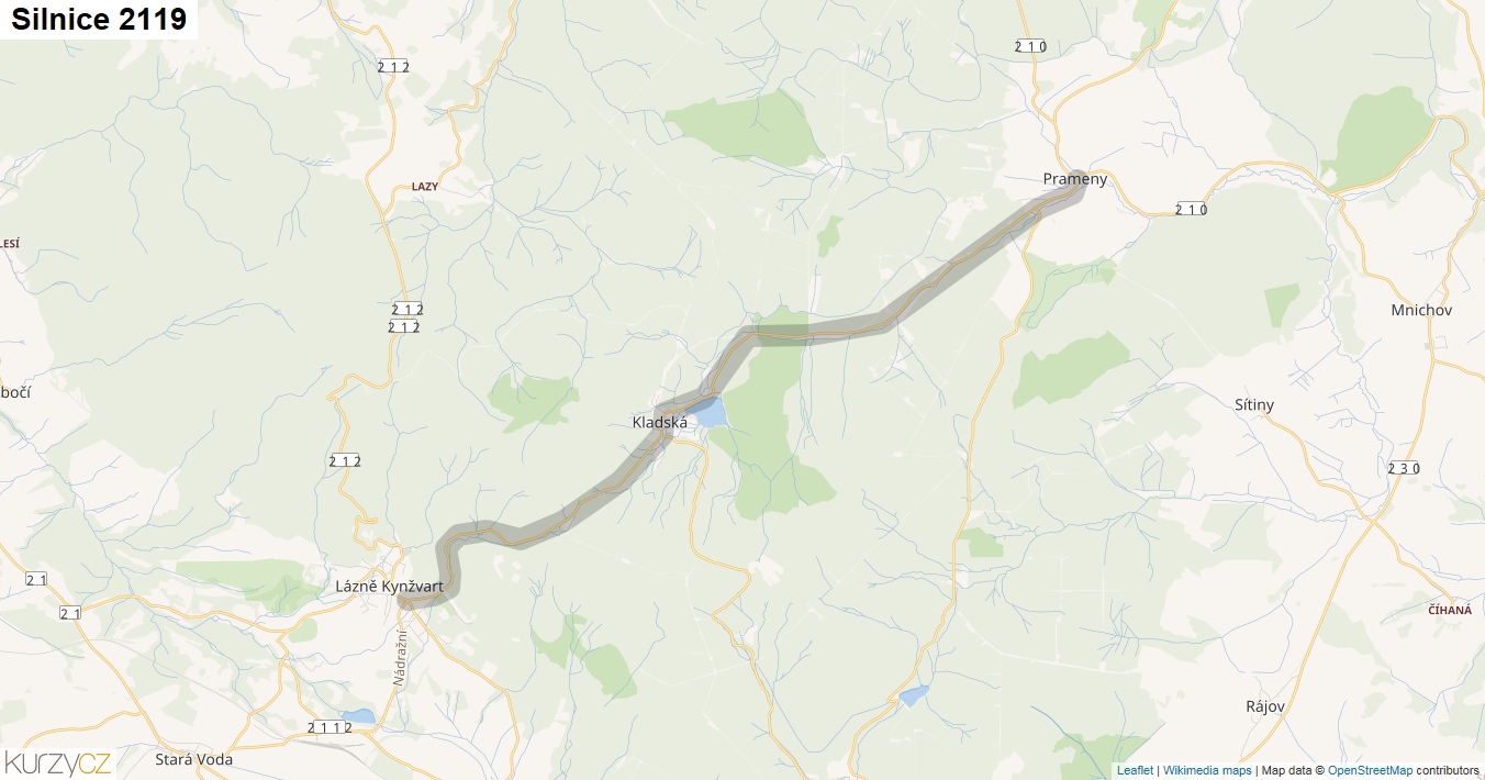 Silnice 2119 - mapa Silnice 2119