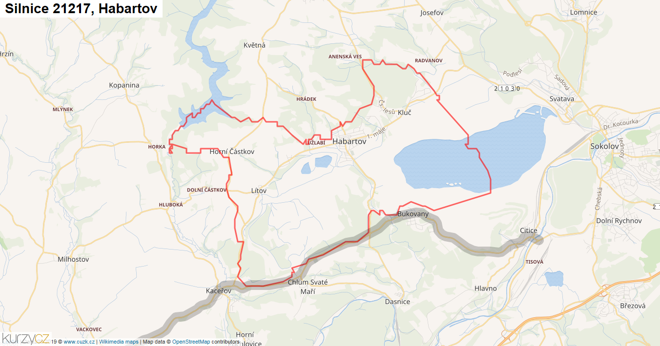 Habartov, Silnice 21217 - Mapa