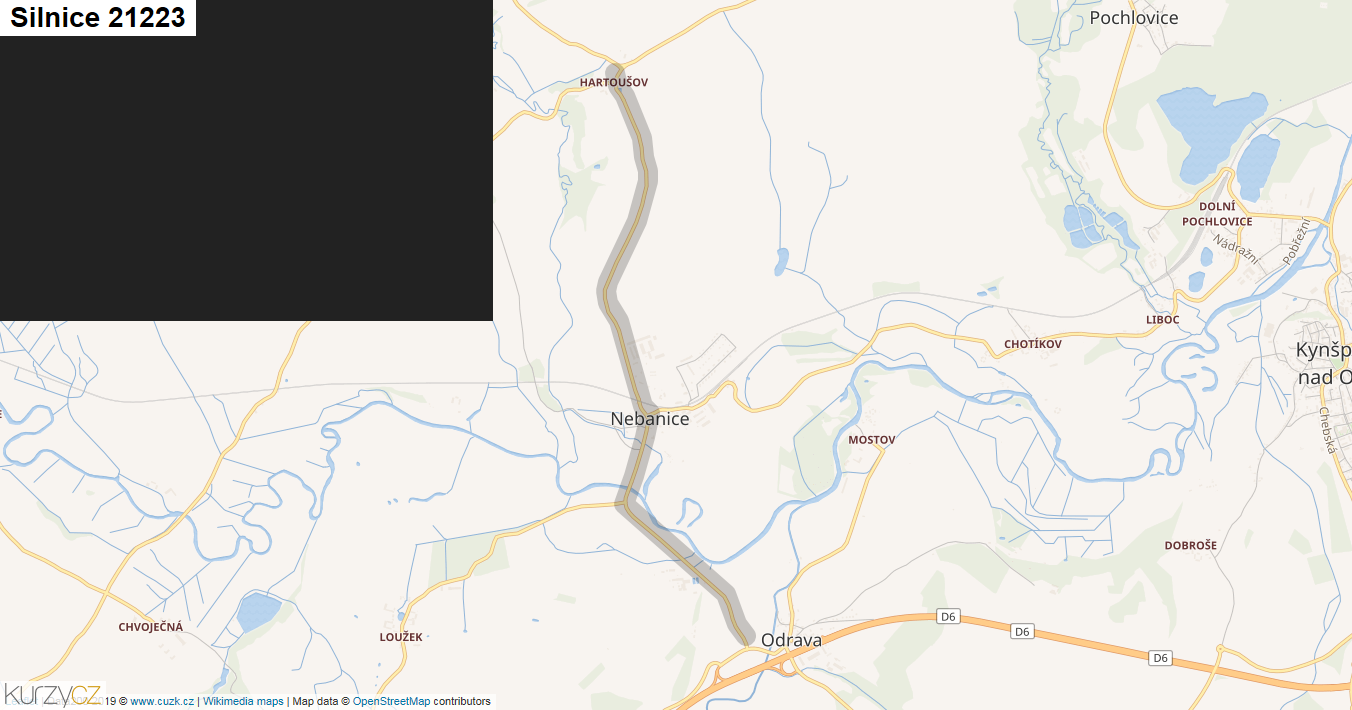 Silnice 21223 - mapa Silnice 21223