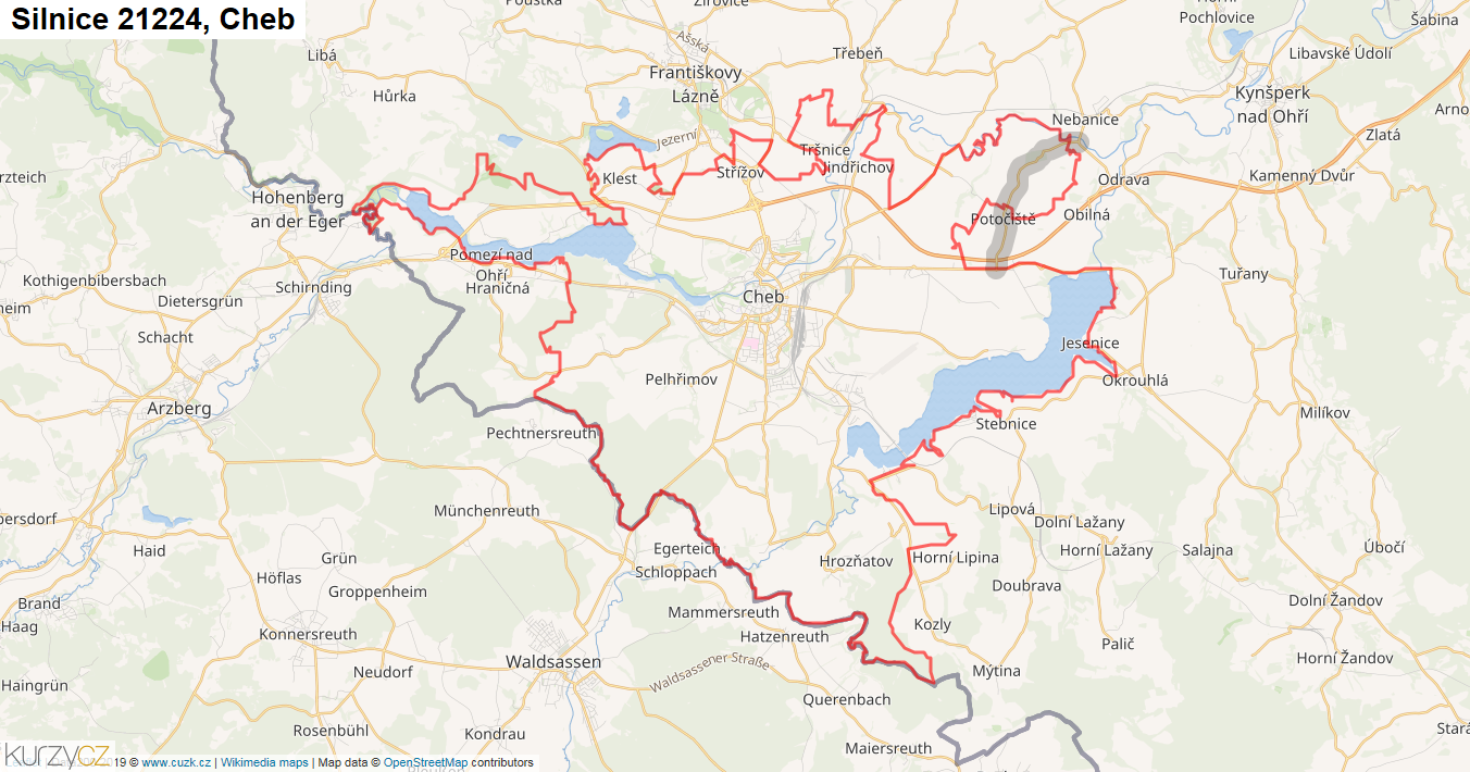 Cheb, Silnice 21224 - Mapa