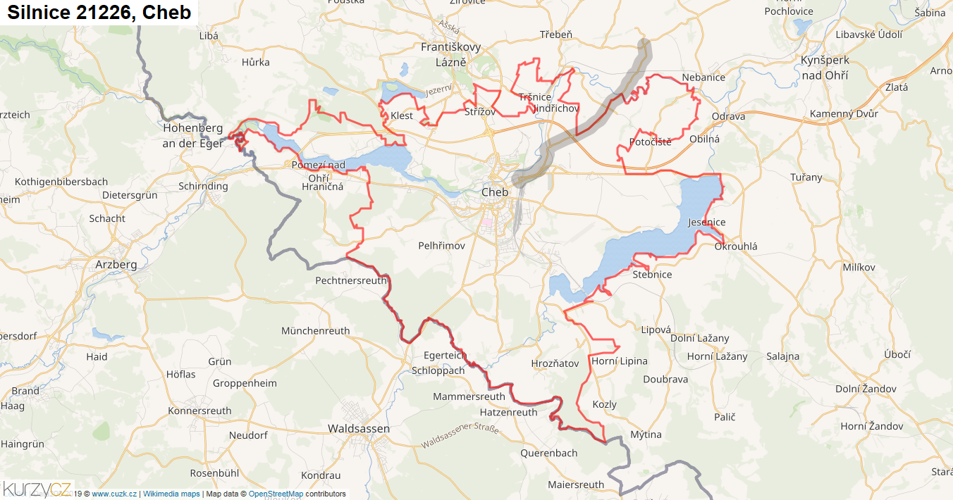 Cheb, Silnice 21226 - Mapa