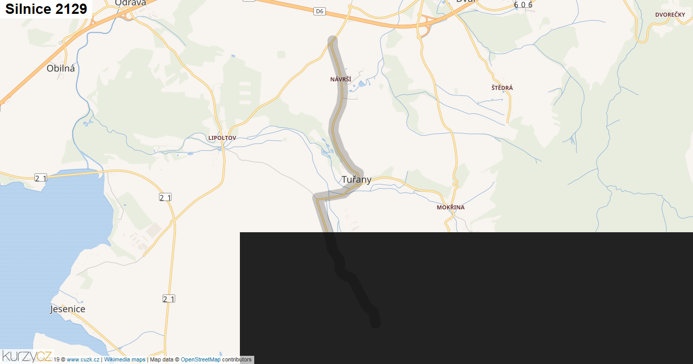 Silnice 2129 - mapa Silnice 2129