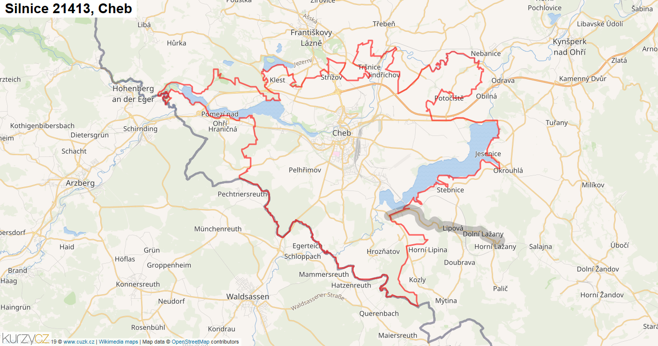Cheb, Silnice 21413 - Mapa