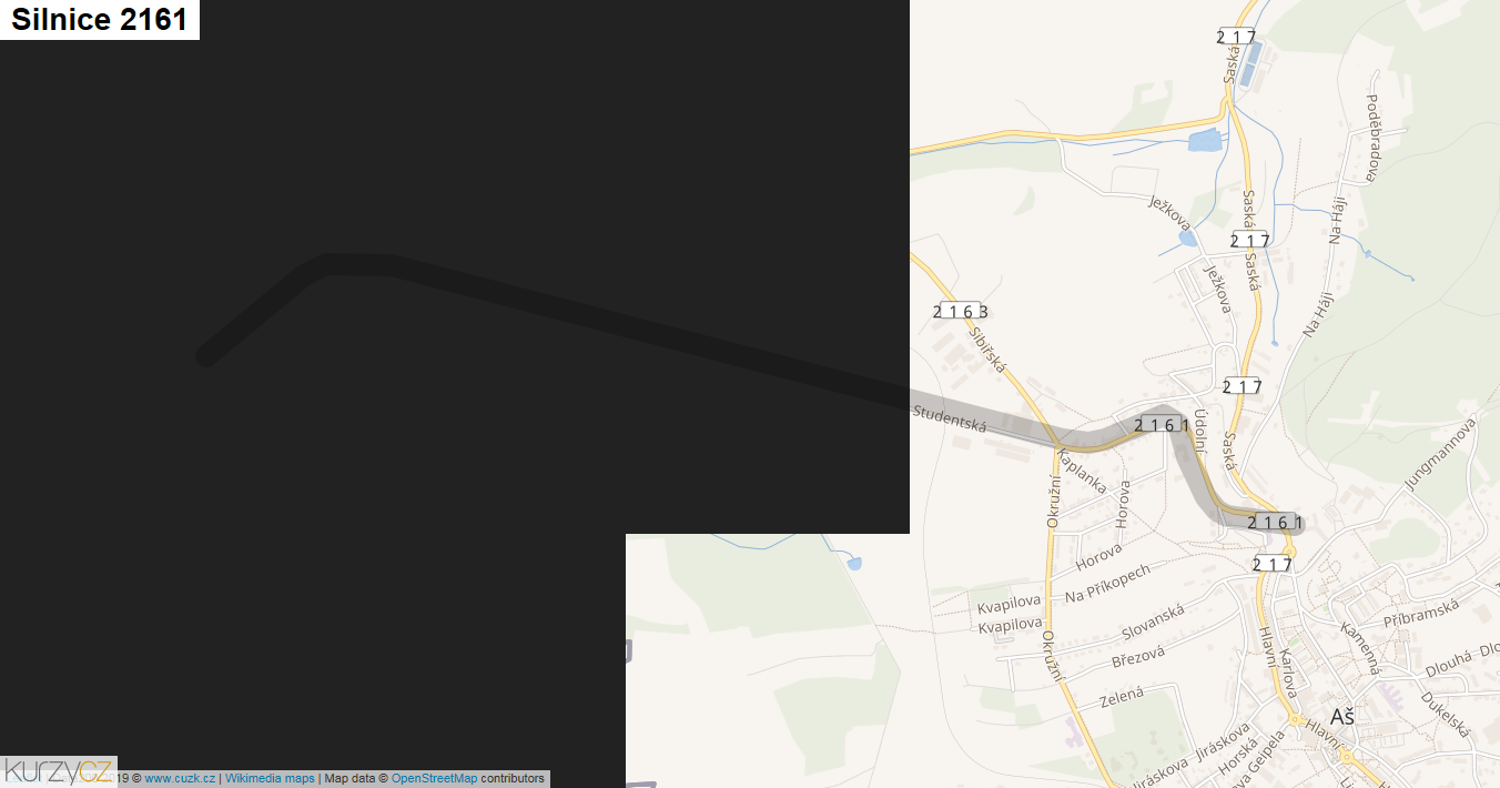 Silnice 2161 - mapa Silnice 2161