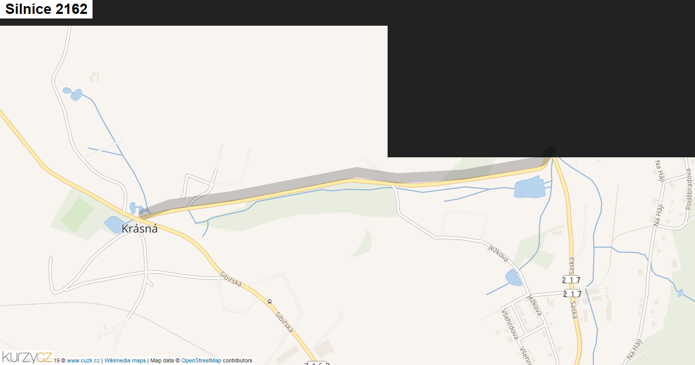 Silnice 2162 - mapa Silnice 2162
