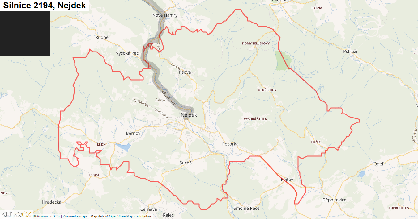 Nejdek, Silnice 2194 - Mapa