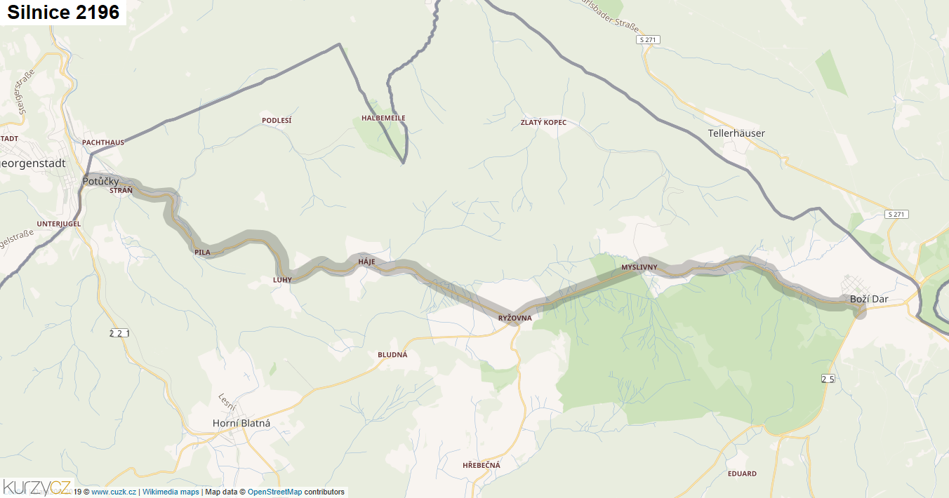 Silnice 2196 - mapa Silnice 2196