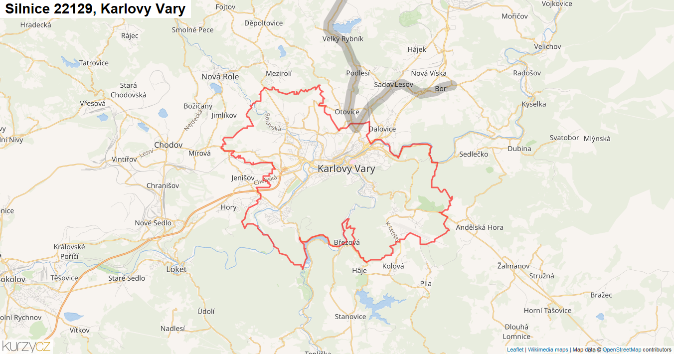 Karlovy Vary, Silnice 22129 - Mapa