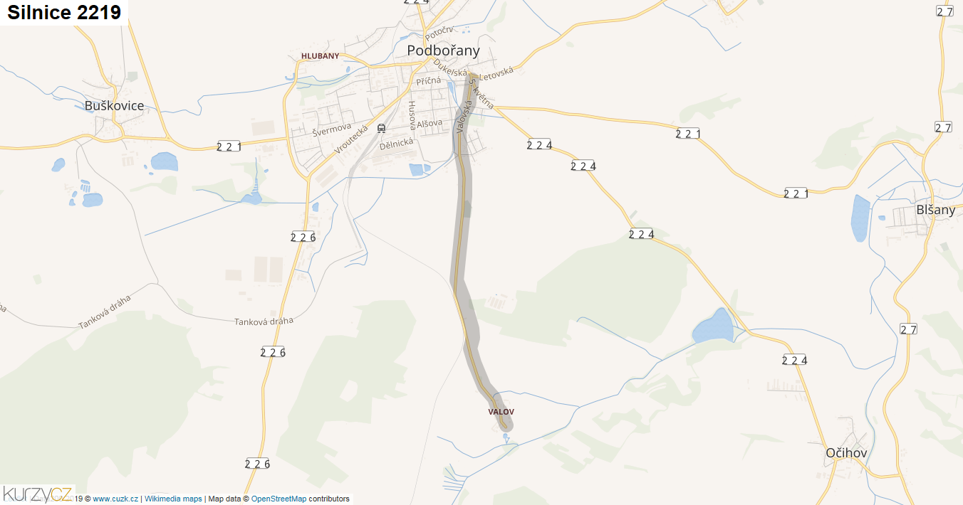 Silnice 2219 - mapa Silnice 2219