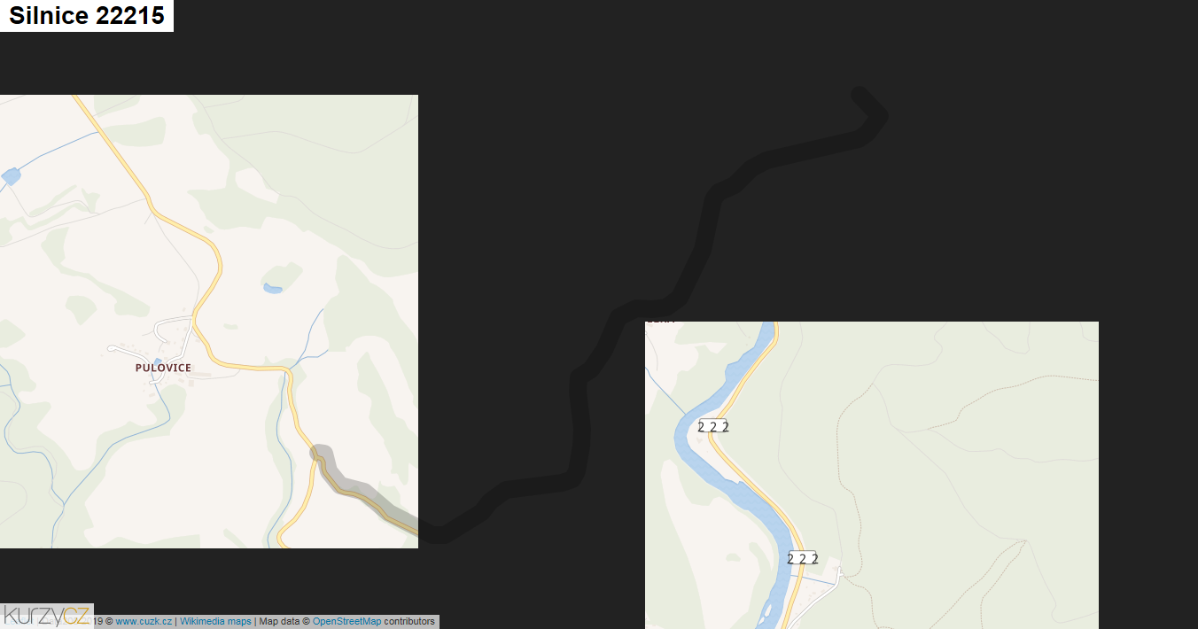 Silnice 22215 - mapa Silnice 22215
