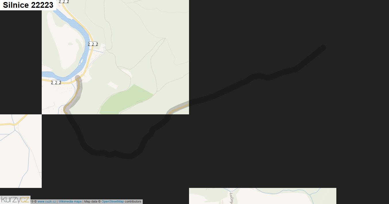Silnice 22223 - mapa Silnice 22223