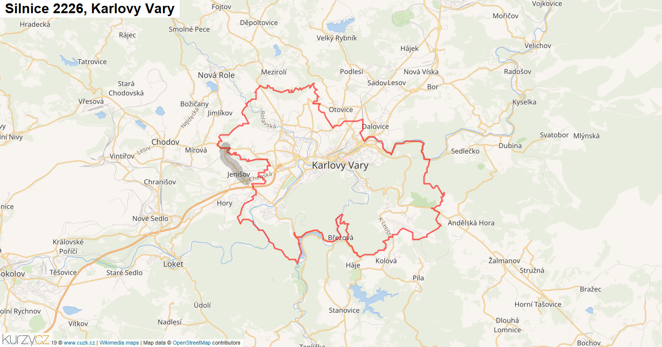 Karlovy Vary, Silnice 2226 - Mapa