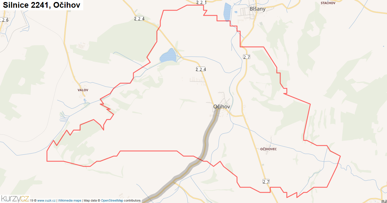 Očihov, Silnice 2241 - Mapa