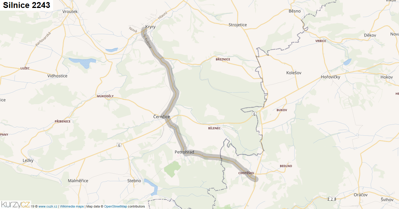 Silnice 2243 - mapa Silnice 2243
