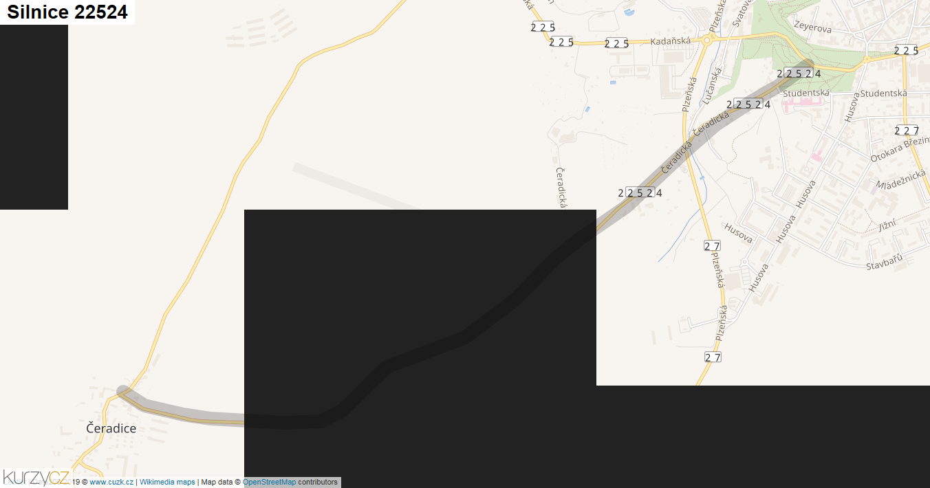 Silnice 22524 - mapa Silnice 22524