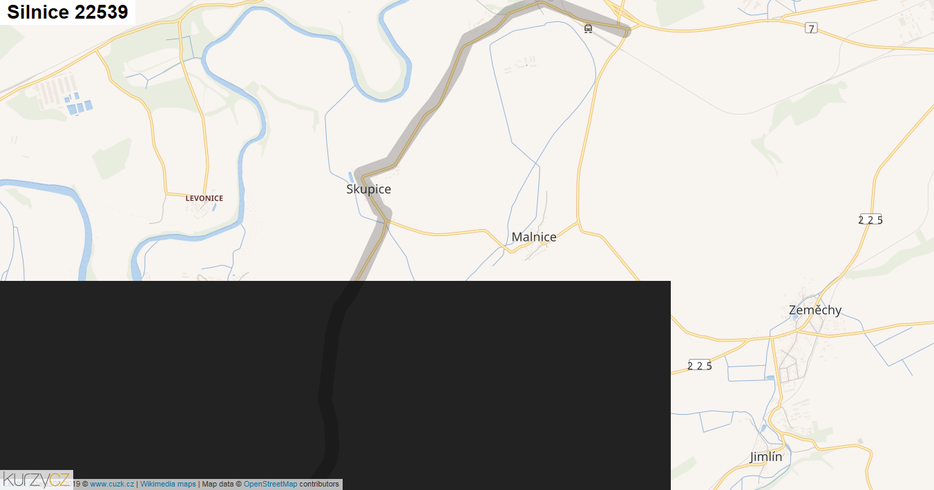 Silnice 22539 - mapa Silnice 22539