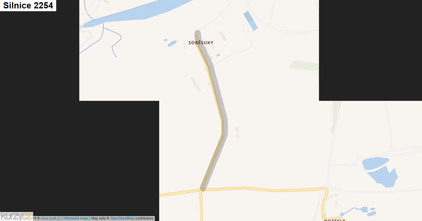 Silnice 2254 - mapa Silnice 2254