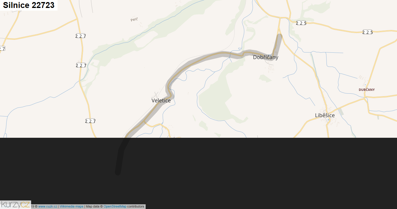 Silnice 22723 - mapa Silnice 22723