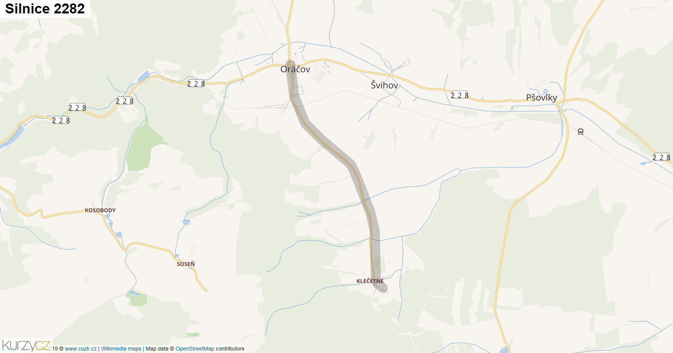 Silnice 2282 - mapa Silnice 2282