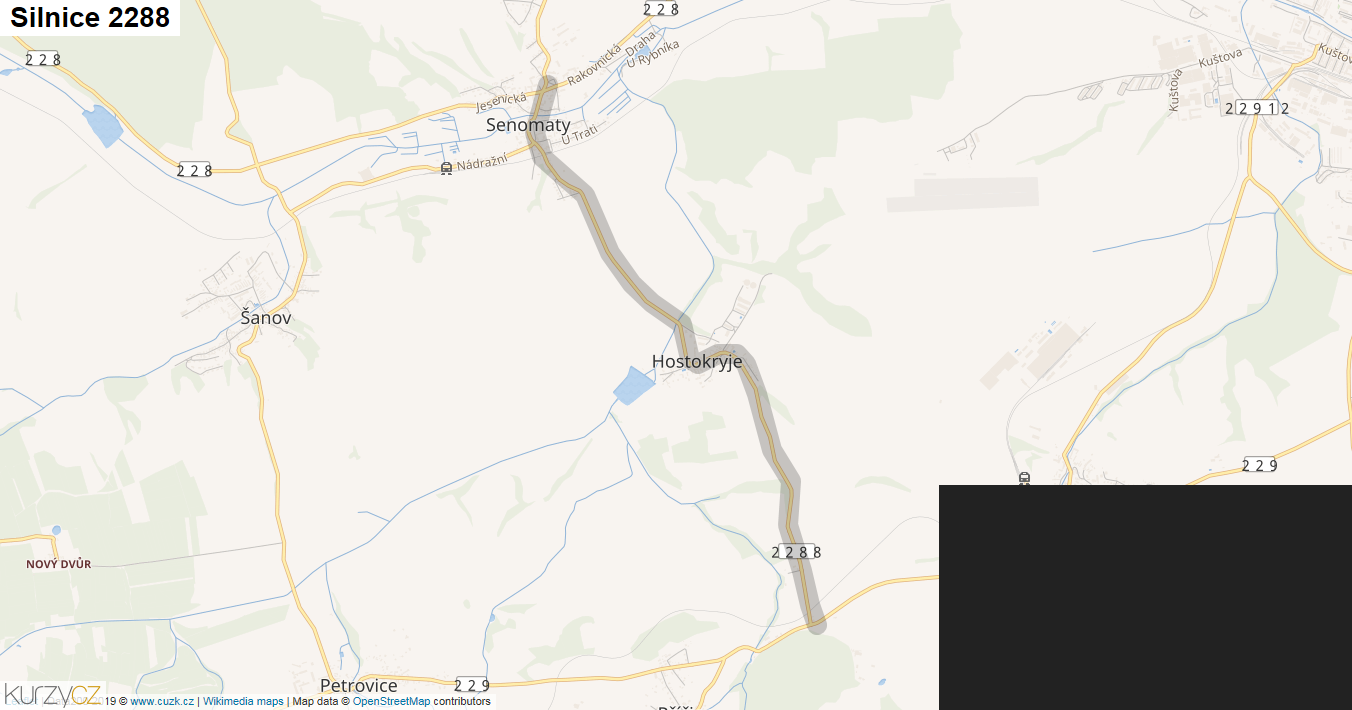 Silnice 2288 - mapa Silnice 2288