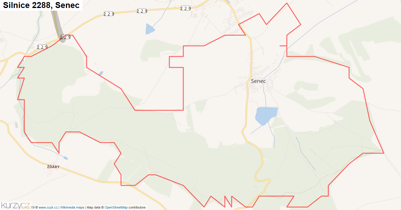 Senec, Silnice 2288 - Mapa