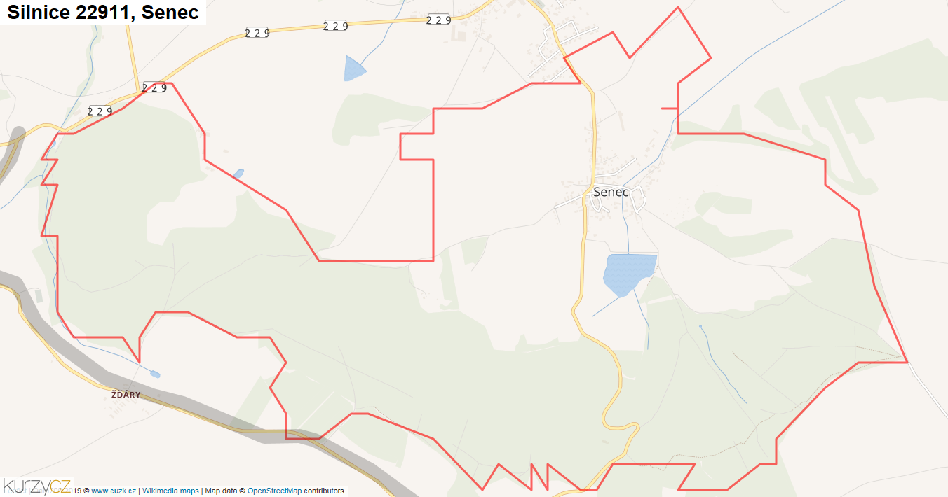 Senec, Silnice 22911 - Mapa