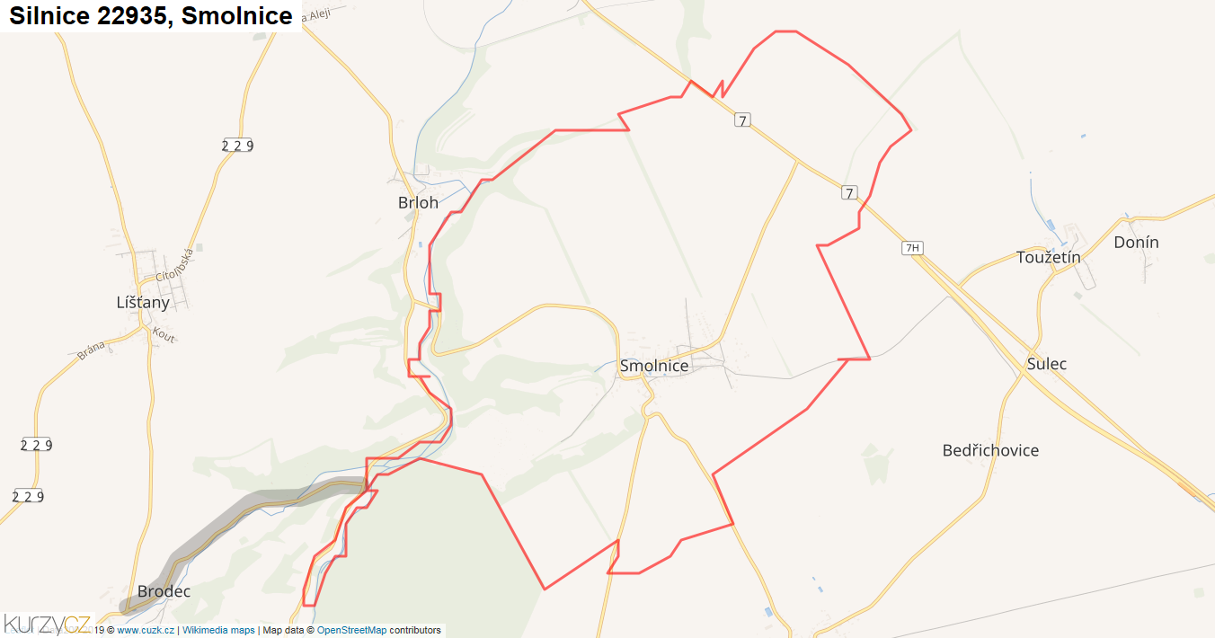 Smolnice, Silnice 22935 - Mapa