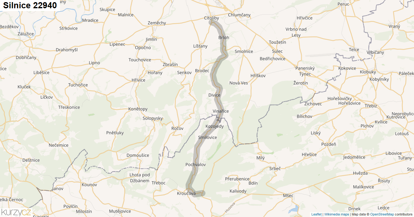 Silnice 22940 - mapa Silnice 22940