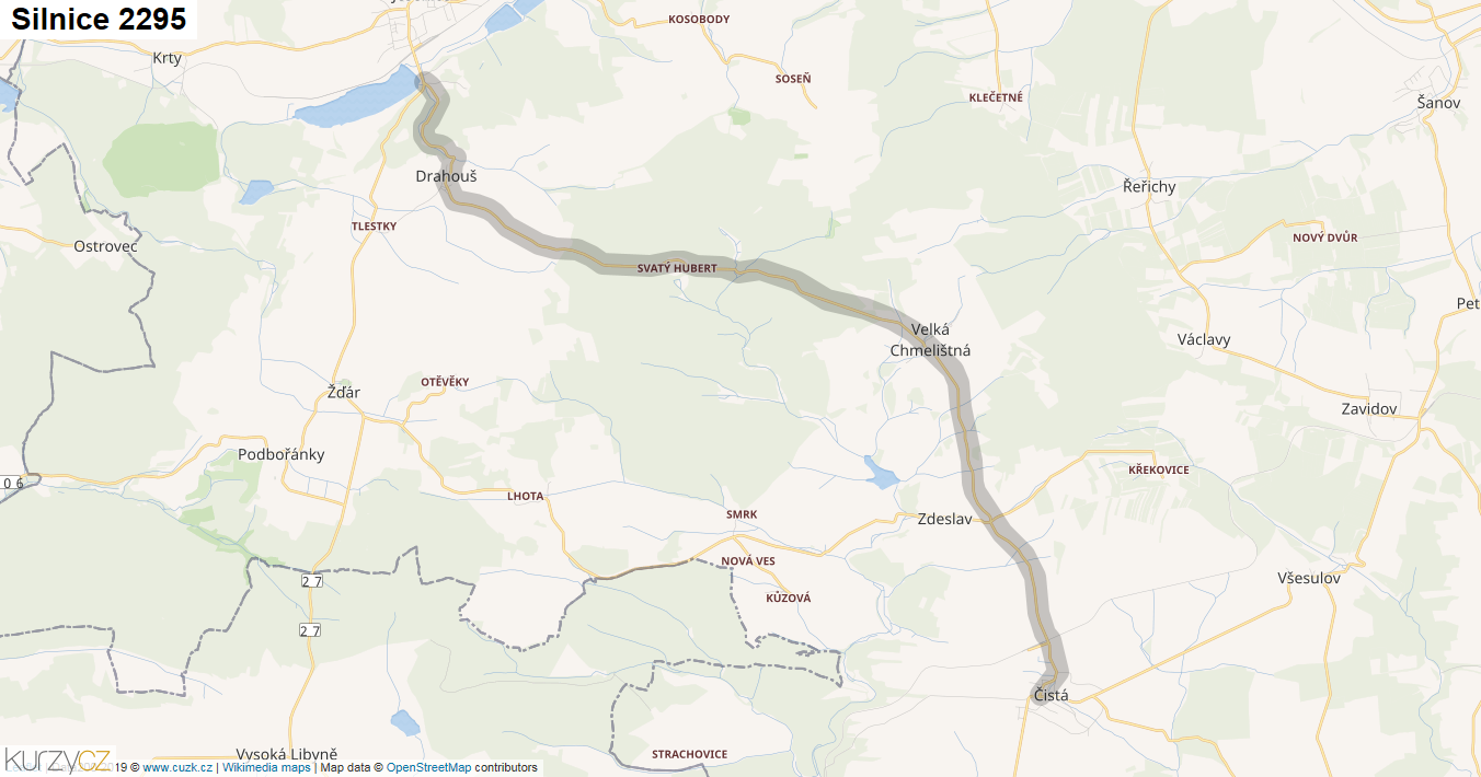 Silnice 2295 - mapa Silnice 2295
